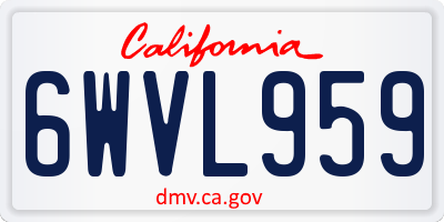 CA license plate 6WVL959