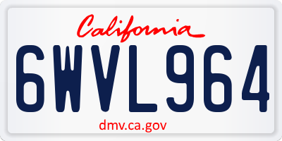 CA license plate 6WVL964