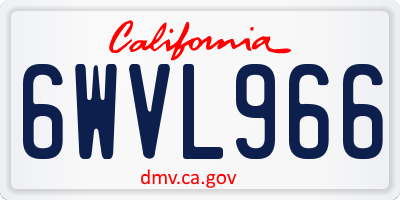 CA license plate 6WVL966