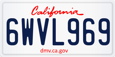 CA license plate 6WVL969