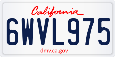 CA license plate 6WVL975