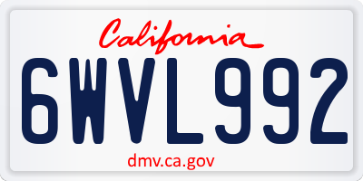 CA license plate 6WVL992