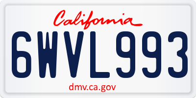 CA license plate 6WVL993