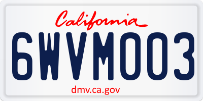 CA license plate 6WVM003