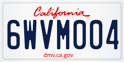 CA license plate 6WVM004