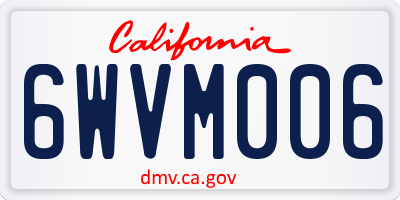 CA license plate 6WVM006