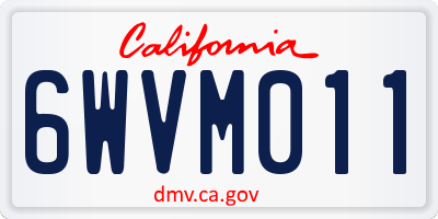 CA license plate 6WVM011