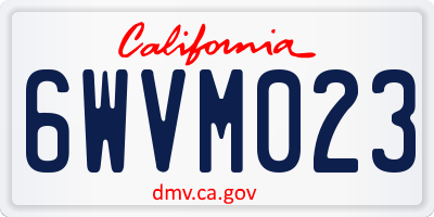 CA license plate 6WVM023