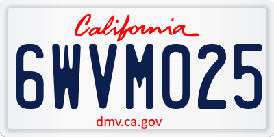 CA license plate 6WVM025
