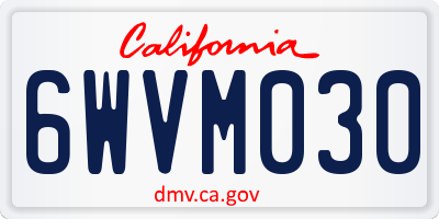 CA license plate 6WVM030