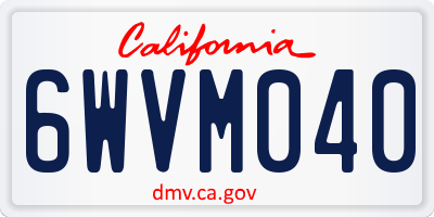CA license plate 6WVM040