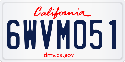 CA license plate 6WVM051