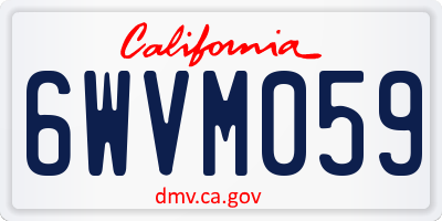 CA license plate 6WVM059