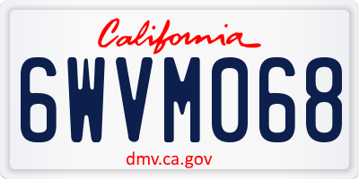 CA license plate 6WVM068