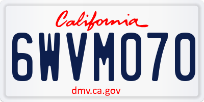 CA license plate 6WVM070