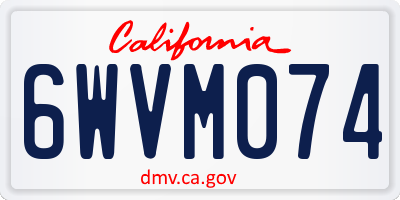 CA license plate 6WVM074