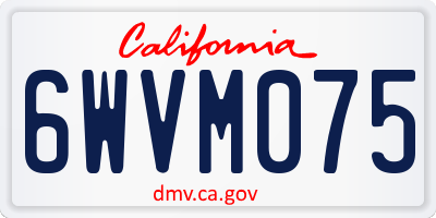 CA license plate 6WVM075