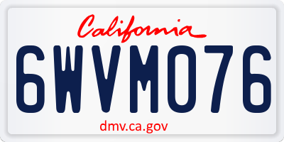 CA license plate 6WVM076