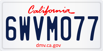 CA license plate 6WVM077