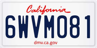 CA license plate 6WVM081