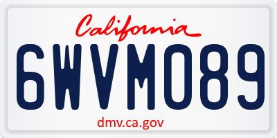 CA license plate 6WVM089