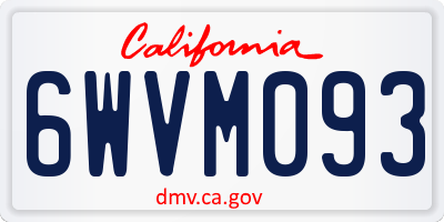 CA license plate 6WVM093
