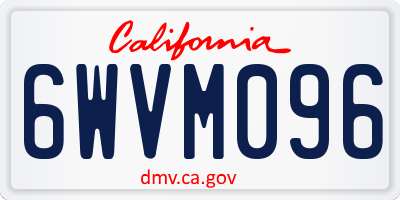 CA license plate 6WVM096