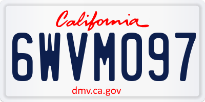 CA license plate 6WVM097