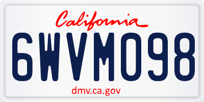 CA license plate 6WVM098