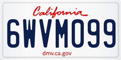 CA license plate 6WVM099