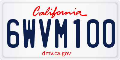 CA license plate 6WVM100