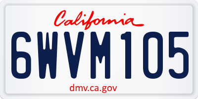CA license plate 6WVM105