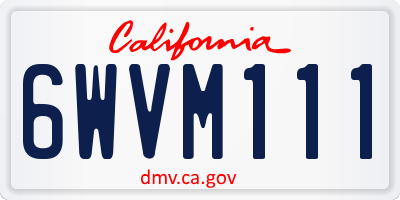 CA license plate 6WVM111