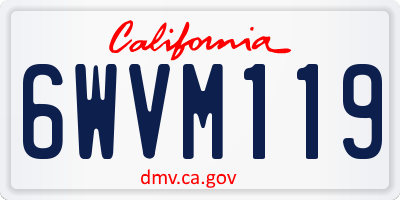 CA license plate 6WVM119