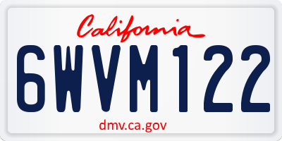 CA license plate 6WVM122