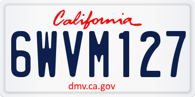 CA license plate 6WVM127