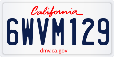 CA license plate 6WVM129
