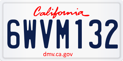 CA license plate 6WVM132