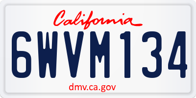 CA license plate 6WVM134