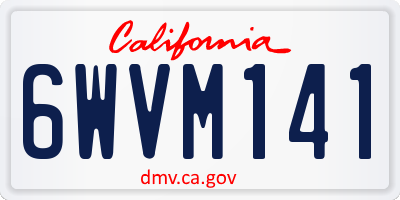CA license plate 6WVM141