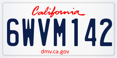 CA license plate 6WVM142