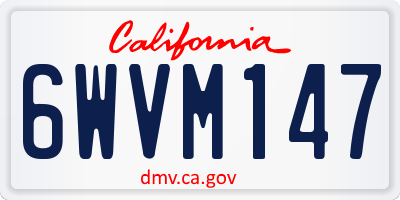 CA license plate 6WVM147