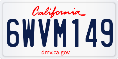 CA license plate 6WVM149