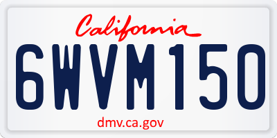 CA license plate 6WVM150