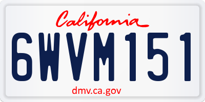 CA license plate 6WVM151