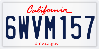 CA license plate 6WVM157