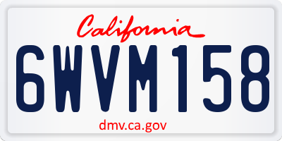 CA license plate 6WVM158