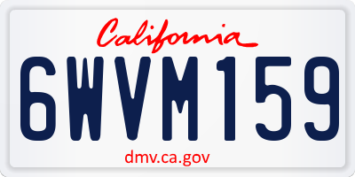 CA license plate 6WVM159