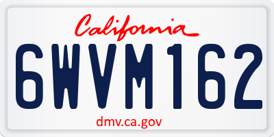 CA license plate 6WVM162