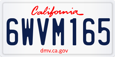 CA license plate 6WVM165